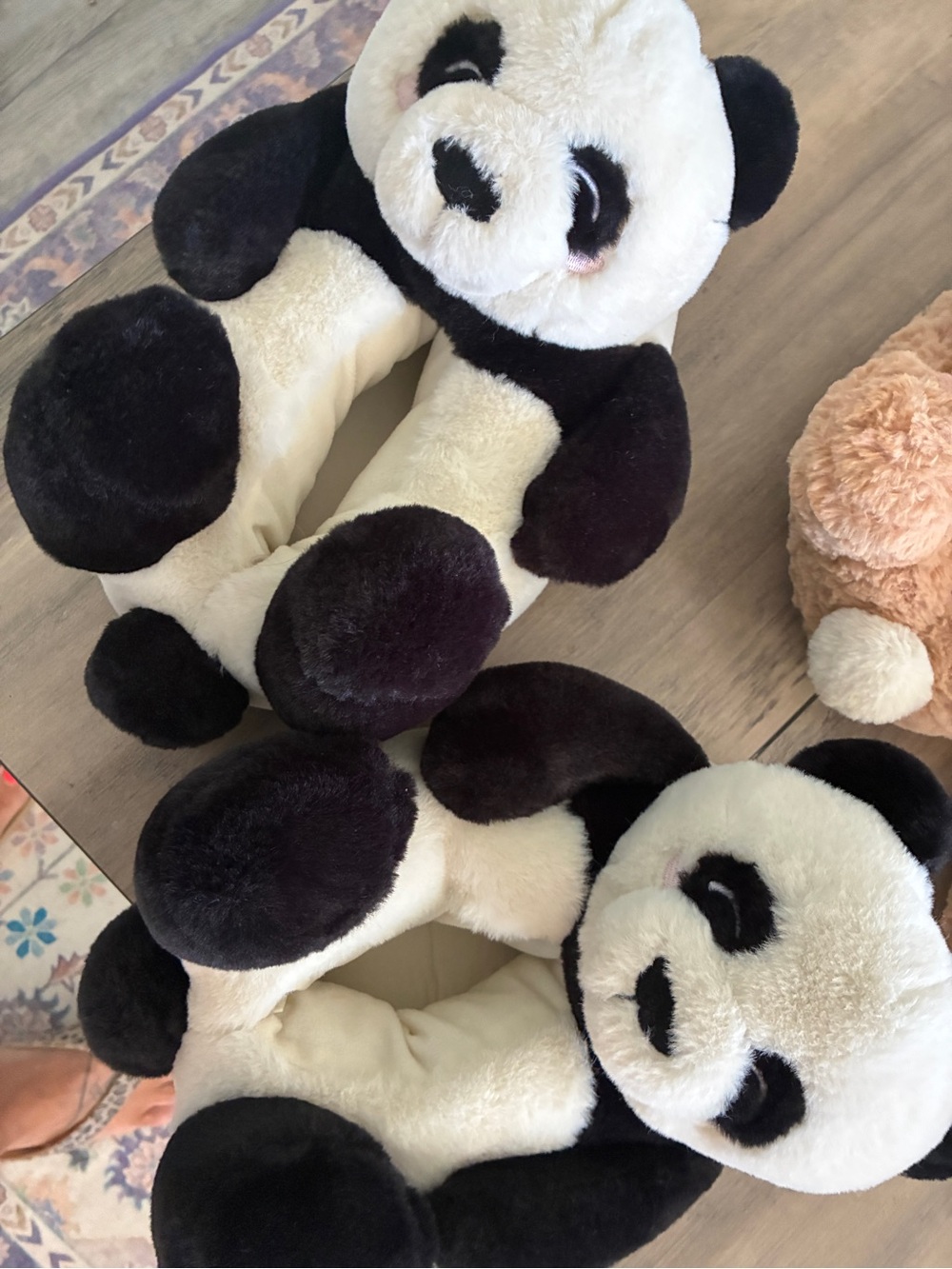 Plush Panda slippers for Kids - Black & White